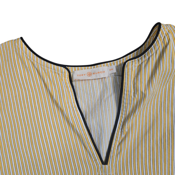Tory Burch YELLOW Buddy stripe tunic and pants outfit size medium 8 - Picture 6 of 15